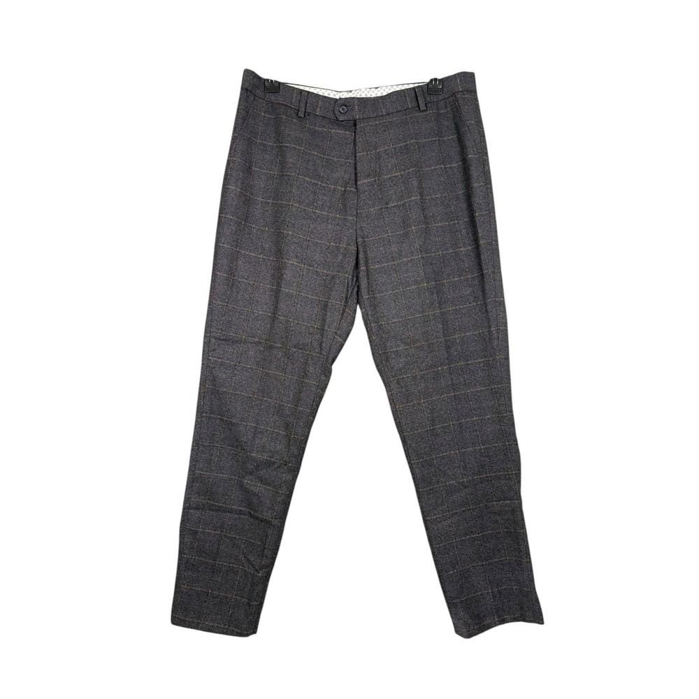 Mens Pants Birmingham Wear‎ Trousers Size 38 Plaid Multicolor Polyester Viscose